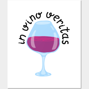 In Vino Veritas print with wineglass Posters and Art